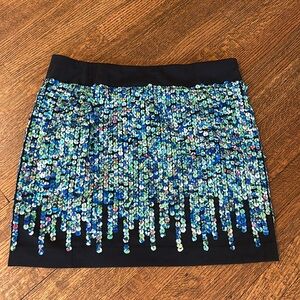 Ann Taylor Floral Sequin Pencil Skirt